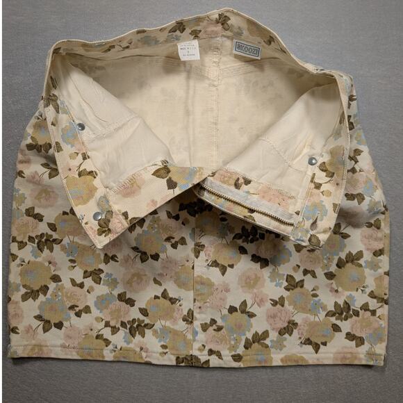 VTG Skoozi Denim Skirt Womens 6 Floral 90s Western Cowgirl Y2K Retro Preppy boho - Picture 7 of 12